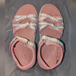 Ryka Savannah Q-Contour Footbed Pink Walking Outdoor Strappy Sandal 9M